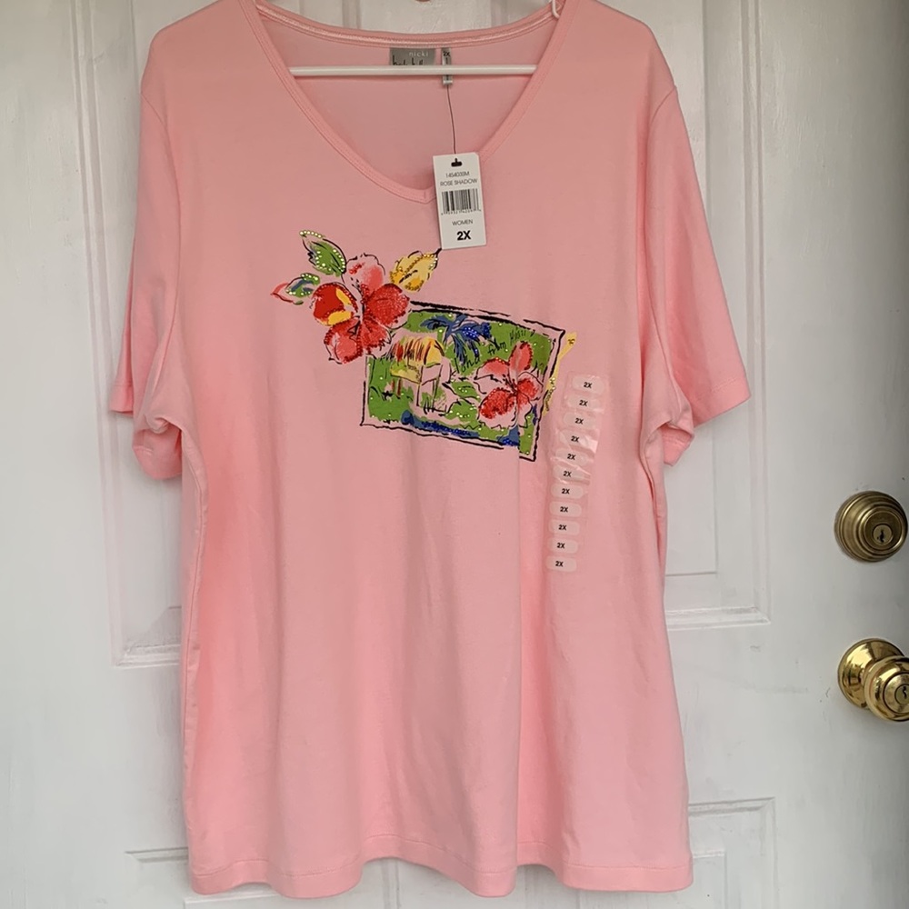 Nicole Miller short sleeve Hawaiian t-shirt